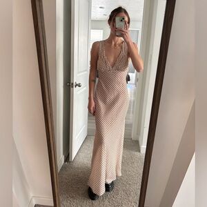 Princess Polly maysa geo maxi dress beige